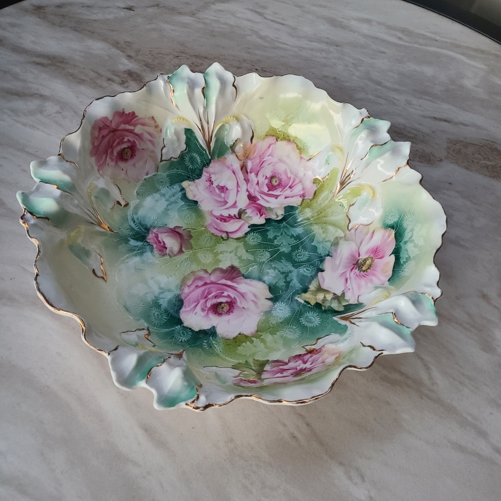 R.S. Prussia Porcelain Rose Bowl